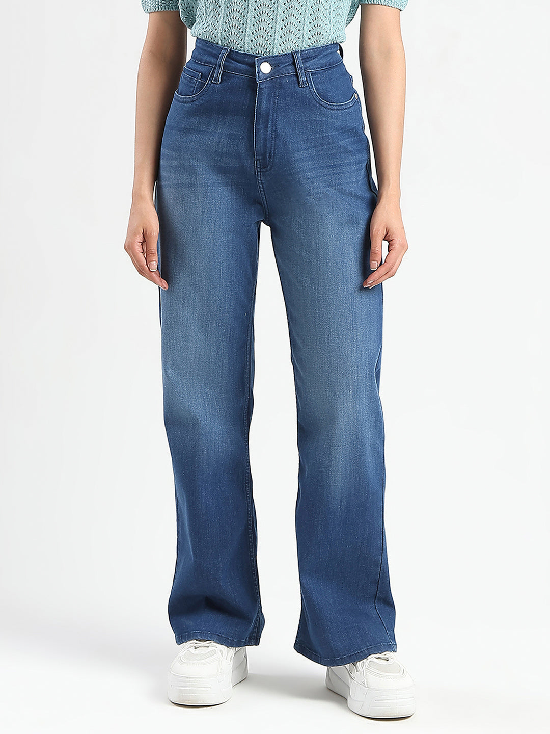 Madame Stone Wash Wide Leg Dark Blue Jeans