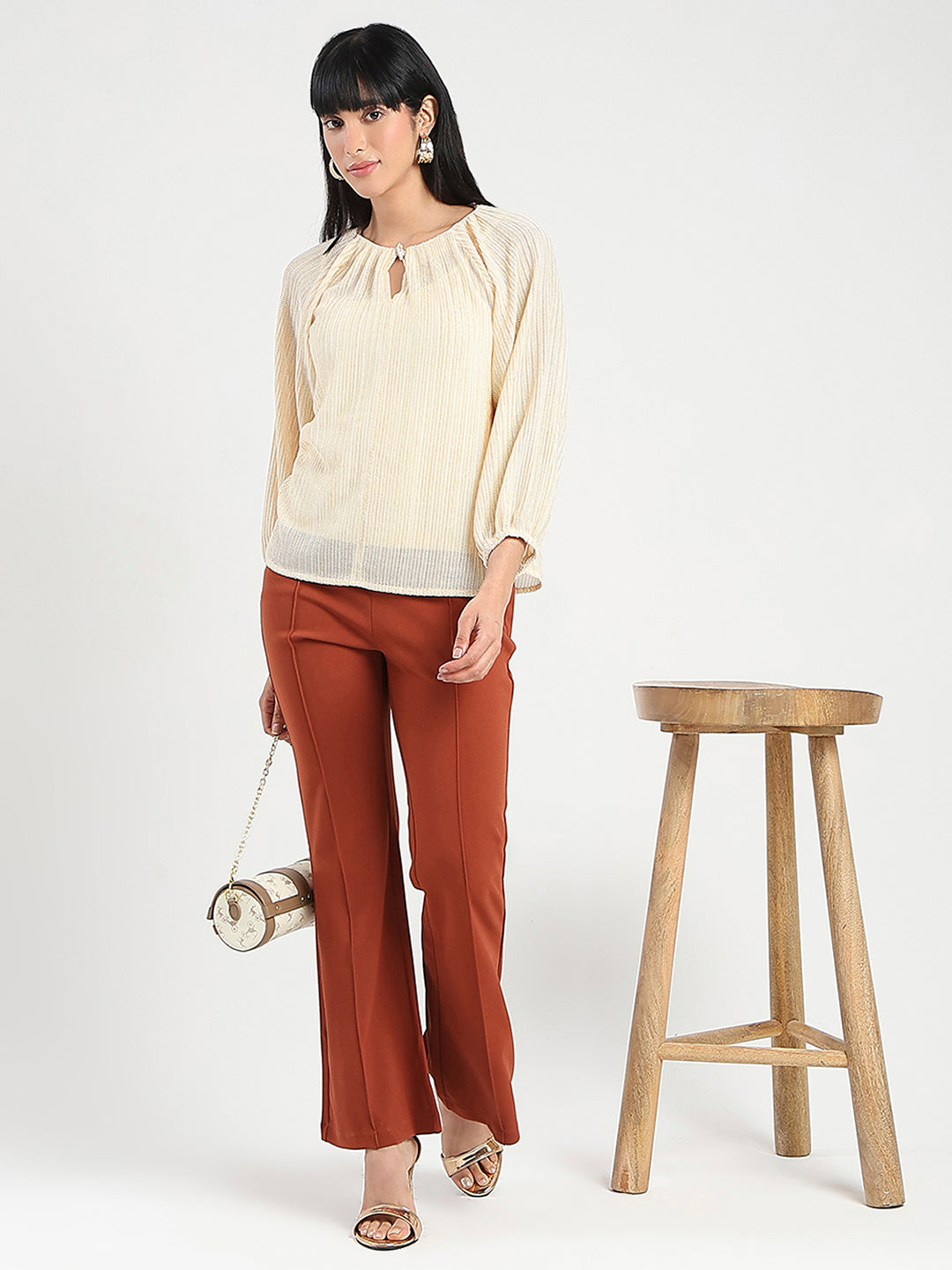 Madame Beige Rayon Blend Top