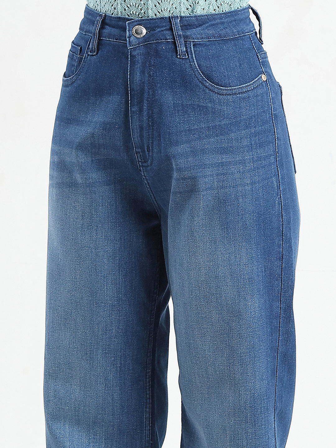 Madame Stone Wash Wide Leg Dark Blue Jeans
