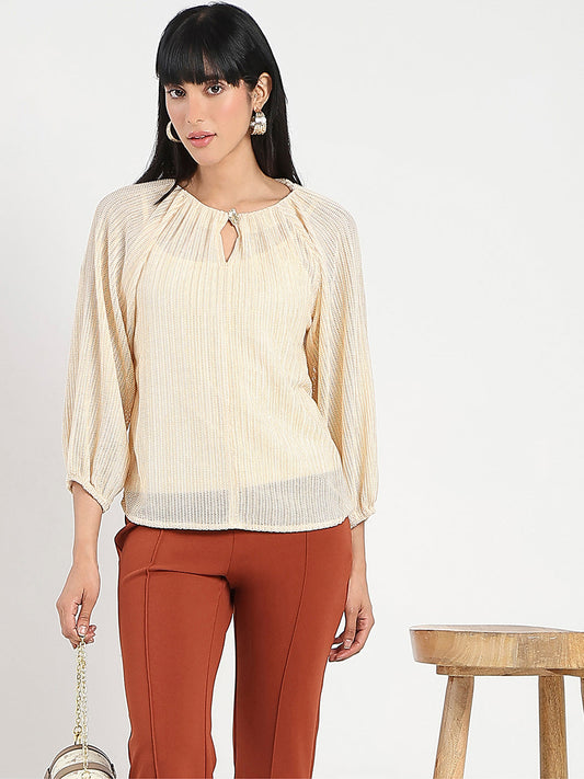 Madame Beige Rayon Blend Top