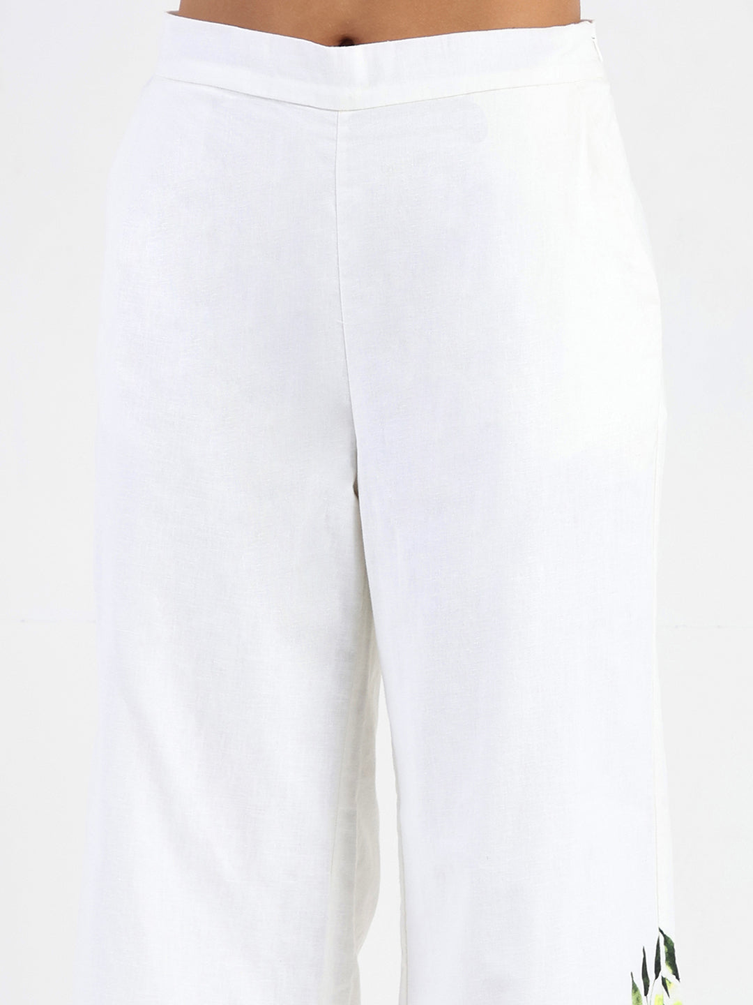 Madame Printed Top and Bottoms Ivory Cotton Blend Co-ord Set